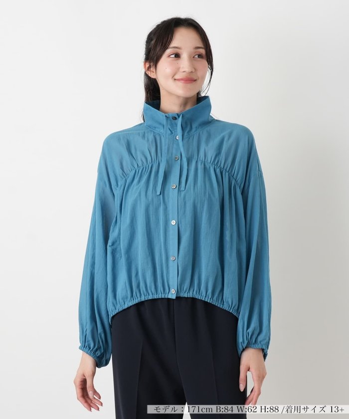 【レリアンプラスハウス/Leilian PLUS HOUSE】のギャザーブルゾンブラウス【NEMIKA】 インテリア・キッズ・メンズ・レディースファッション・服の通販 founy(ファウニー) https://founy.com/ ファッション Fashion レディースファッション Fashion for Women アウター Coat / Outerwear Collection ブルゾンジャケット・スポーティアウター Blouson Jackets トップス・カットソー Cut & Sew Tops シャツ・ブラウス・オフィスカジュアル Elegant Blouses & Button-Ups ウォッシャブル Machine Washable ギャザー Gathered, Ruffled フォルム Silhouette, Form ポケット Pocket, Pocket Detail 夏 Summer |ID: prp329100004964002 ipo3291000000037248228