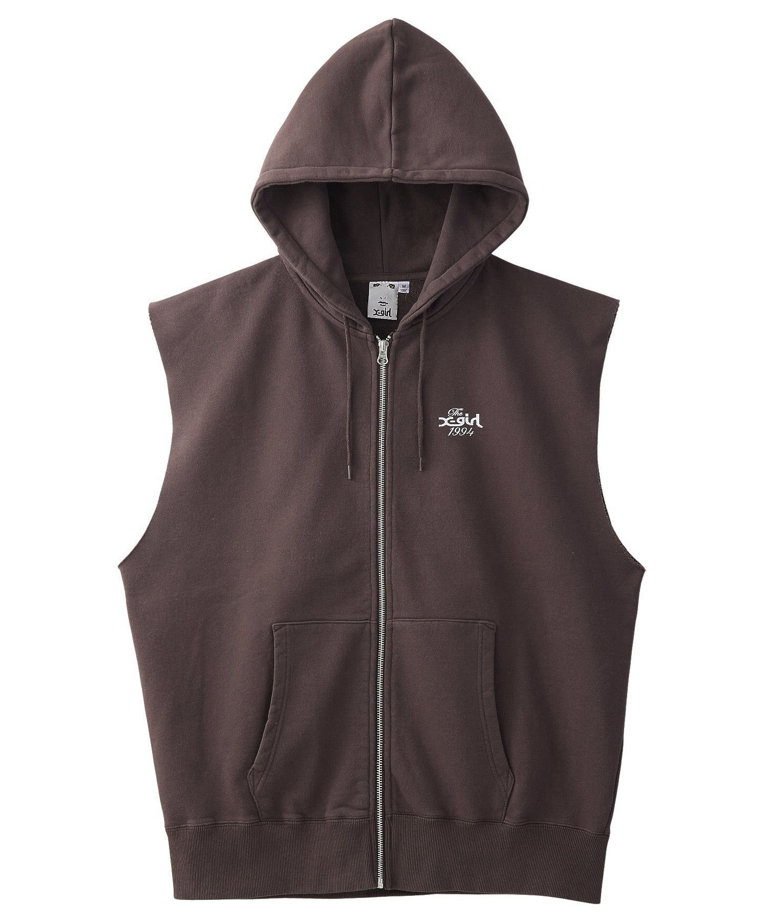 【エックスガール/X-girl】のDISTRESSED CIRCLE LOGO ZIP UP SWEAT VEST インテリア・キッズ・メンズ・レディースファッション・服の通販 founy(ファウニー) 　ファッション　Fashion　レディースファッション　Fashion for Women　アウター　Coat / Outerwear Collection　トップス・カットソー　Cut & Sew Tops　レディースパーカー・カジュアルフーディー　Casual Hoodies & Sweatshirts　ベスト&ジレ / 重ね着スタイル　Vests & Gilets　スウェット・クルーネックトップス　Sweatshirts & Crewnecks / Relaxed Fit Sweat Tops　グラフィック　Graphic, Graphic Design　スウェット / スエット　Sweatshirt, Sweatwear　ハーフ　Half, Half-Length　パーカー　Hoodie, Parka　プリント　Print, Printed Pattern　ベスト　Vest, Waistcoat　ロング　Long, Long-Length　A/W・秋冬　Autumn/Winter　おすすめ　Recommended / Our Picks　BROWN|ID: prp329100004964003 ipo3291000000037248248