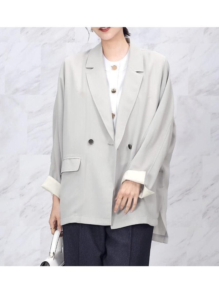 【ヴァン/Vin】のテーラーカラードルマンジャケット インテリア・キッズ・メンズ・レディースファッション・服の通販 founy(ファウニー) https://founy.com/ ファッション Fashion レディースファッション Fashion for Women アウター Coat / Outerwear Collection レディースジャケット・軽アウター Jackets とろみ Fluid, Flowy Fabric シンプル Simple, Minimal デニム Denim, Jeans Material ロング Long, Long-Length エレガント 上品 Elegant 夏 Summer 春 Spring |ID: prp329100004964004 ipo3291000000037248255