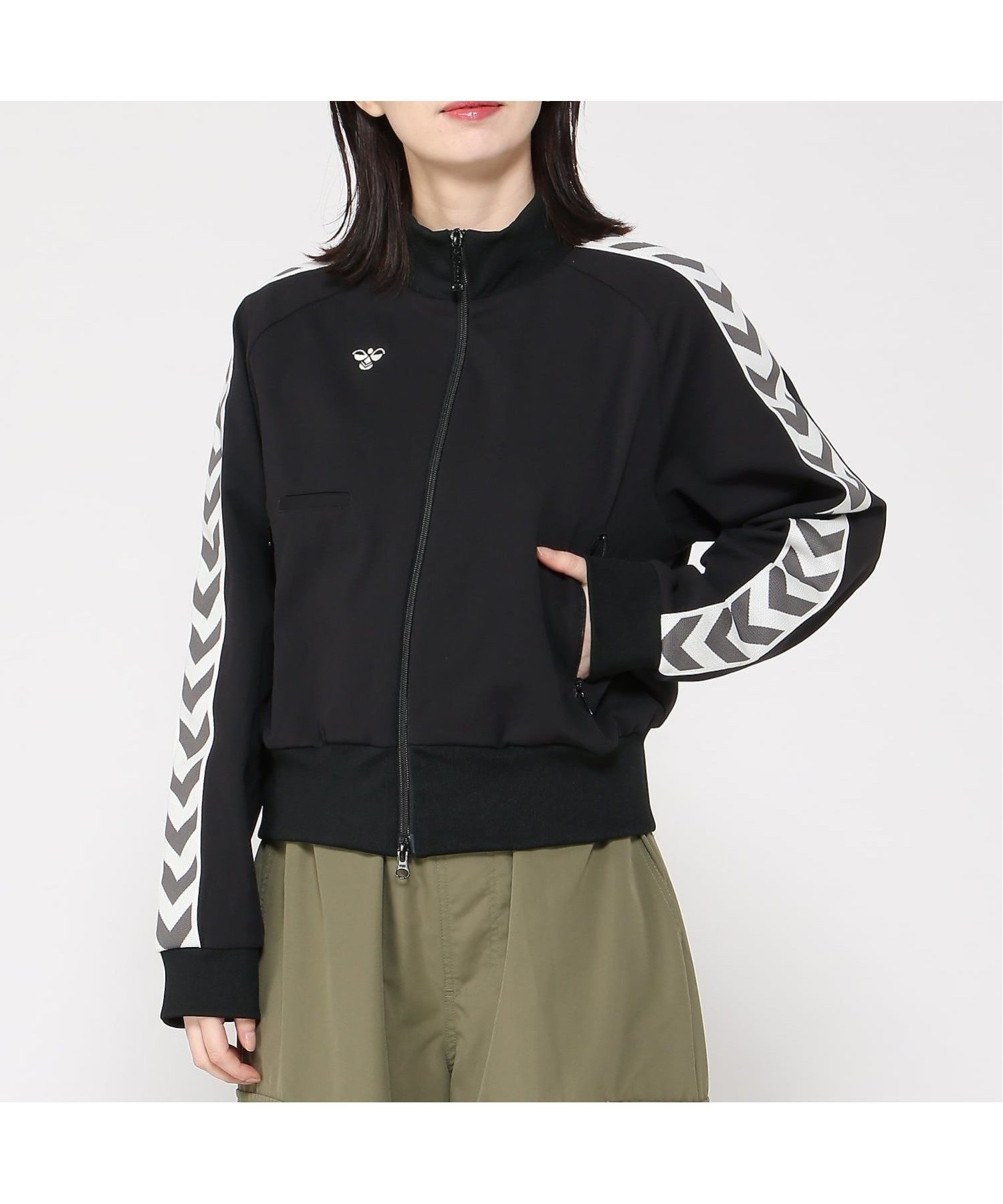 【エスラッシュ/S-Rush】のhummel/HMP トラックジャケット インテリア・キッズ・メンズ・レディースファッション・服の通販 founy(ファウニー) 　ファッション　Fashion　レディースファッション　Fashion for Women　アウター　Coat / Outerwear Collection　レディースジャケット・軽アウター　Jackets　クロップド　Cropped, Short Length　コンパクト　Compact, Small Size　ジャケット　Jacket, Outerwear　ストレッチ　Stretch, Stretchy Fabric　ブラック|ID: prp329100004967390 ipo3291000000037259300
