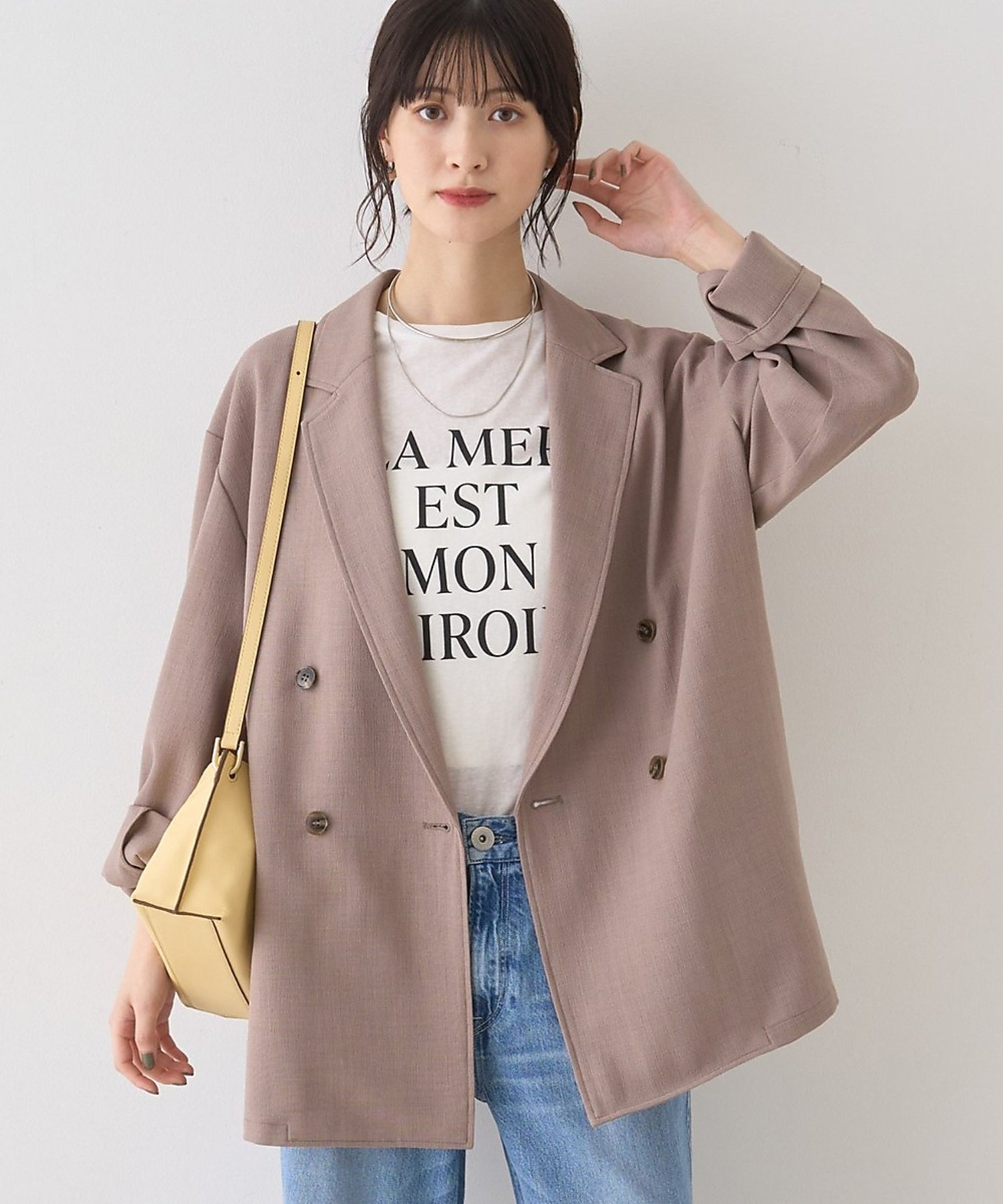 【ルージュヴィフラクレ/Rouge vif la cle】のバスケットメッシュダブルジャケット インテリア・キッズ・メンズ・レディースファッション・服の通販 founy(ファウニー) 　ファッション　Fashion　レディースファッション　Fashion for Women　アウター　Coat / Outerwear Collection　レディースジャケット・軽アウター　Jackets　おすすめ　Recommended / Our Picks　ジャケット　Jacket, Outerwear　スリット　Slit, Slit Detail　ダブル　Double, Double-Breasted　デニム　Denim, Jeans Material　ノースリーブ　Sleeveless, No-Sleeve　バスケット　Basket, Basket Bag　フロント　Front, Front Design　ボックス　Boxy, Box Shape　夏　Summer　ベージュ|ID: prp329100004967400 ipo3291000000037259318