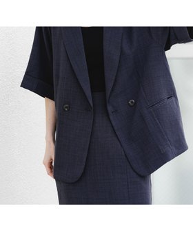 【センスオブプレイス/SENSE OF PLACE by URBAN RESEARCH】の『UR TECH DRYLUXE』リネンライクジャケット 大人の最旬トレンドファッション＆コーディネート founy(ファウニー) ファッション Fashion レディースファッション Fashion for Women アウター Coat / Outerwear Collection レディースジャケット・軽アウター Jackets 吸水 Absorbent, Quick-Dry シンプル Simple, Minimal ジャケット Jacket, Outerwear スマート Smart, Elegant セットアップ Set-Up, Coordinated Outfit タンク Tank Top, Sleeveless Top ダブル Double, Double-Breasted 人気 Popular, Best Seller フィット Fit, Slim Fit リネン Linen, Linen Fabric S/S・春夏 SS, Spring/Summer, Warm Season 夏 Summer エレガント 上品 Elegant 2026年 2026 2026春夏・S/S Spring/Summer 2026 SS26 |ID:prp329100004967421