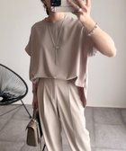 【スタイルドア/STYLEDOOR】のバックジップジョーゼットTブラウス ベージュ|ID: prp329100004967592 ipo3291000000037365674