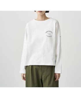 【ビショップ/Bshop】のコットンロード クルーネック ロゴプリントバスクシャツ WOMEN 大人の最旬トレンドファッション＆コーディネート founy(ファウニー) ファッション Fashion レディースファッション Fashion for Women トップス・カットソー Cut & Sew Tops シャツ・ブラウス・オフィスカジュアル Elegant Blouses & Button-Ups カットソー Cut and Sewn Top 軽量 Lightweight, Ultra Light フィット Fit, Slim Fit フランス France, French フロント Front, Front Design プリント Print, Printed Pattern ボーダー Border, Stripe リラックス Relax, Relaxed Fit |ID:prp329100004967601