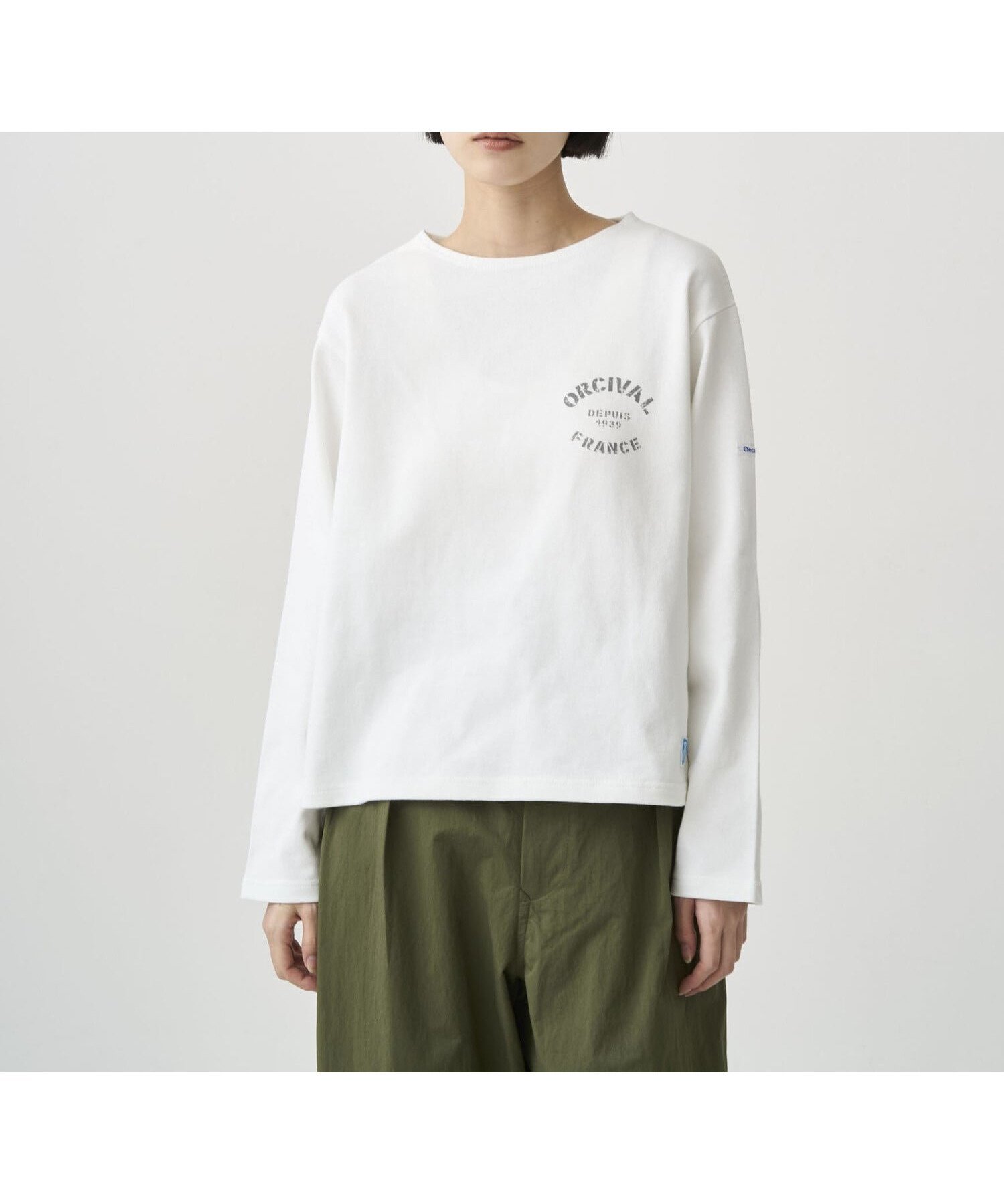 【ビショップ/Bshop】のコットンロード クルーネック ロゴプリントバスクシャツ WOMEN 大人の最旬トレンドファッション＆コーディネート founy(ファウニー) 　ファッション　Fashion　レディースファッション　Fashion for Women　トップス・カットソー　Cut & Sew Tops　シャツ・ブラウス・オフィスカジュアル　Elegant Blouses & Button-Ups　カットソー　Cut and Sewn Top　軽量　Lightweight, Ultra Light　フィット　Fit, Slim Fit　フランス　France, French　フロント　Front, Front Design　プリント　Print, Printed Pattern　ボーダー　Border, Stripe　リラックス　Relax, Relaxed Fit　 other-1|ID: prp329100004967601 ipo3291000000037260179