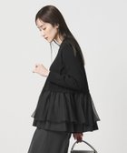 【ユナイテッドアローズ/UNITED ARROWS】のオーガンジー フリルコンビ ニット -ウォッシャブル- 大人の最旬トレンドファッション＆コーディネート founy(ファウニー) ファッション Fashion レディースファッション Fashion for Women トップス・カットソー Cut & Sew Tops ニット Knit Tops & Sweaters ウォッシャブル Machine Washable オーガンジー Organza Fabric コンビ Combo, Combination Style ストレート Straight, Straight Cut フリル Frill, Ruffle ヘムライン Hemline, Bottom Cut エレガント 上品 Elegant thumbnail BLACK|ID: prp329100004967621 ipo3291000000037260273
