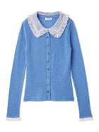 【フレイ アイディー/FRAY I.D】のレースカラーニットカーディガン 大人の最旬トレンドファッション＆コーディネート founy(ファウニー) ファッション Fashion レディースファッション Fashion for Women トップス・カットソー Cut & Sew Tops ニット Knit Tops & Sweaters カーディガン・羽織り Layered Style Cardigans おすすめ Recommended / Our Picks カーディガン Cardigan, Knitwear コンパクト Compact, Small Size シアー Sheer, See-Through スペシャル Special, Limited Edition スマート Smart, Elegant スラックス Slacks, Dress Pants デニム Denim, Jeans Material フェミニン Feminine, Girly ボトム Bottoms, Lower Wear レース Lace, Lace Fabric thumbnail BLU[086]|ID: prp329100004967642 ipo3291000000037260376