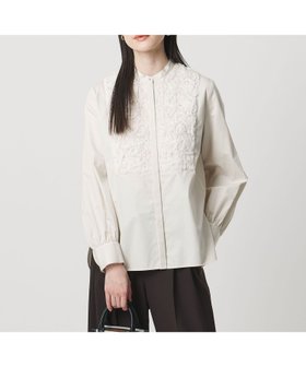 【ユナイテッドアローズ/UNITED ARROWS】のサテン エンブロイダリーフラワー シャツ ブラウス 大人の最旬トレンドファッション＆コーディネート founy(ファウニー) ファッション Fashion レディースファッション Fashion for Women トップス・カットソー Cut & Sew Tops シャツ・ブラウス・オフィスカジュアル Elegant Blouses & Button-Ups おすすめ Recommended / Our Picks インナー Innerwear オーガンジー Organza Fabric サテン Satin, Glossy Fabric ジャケット Jacket, Outerwear ドレープ Drape, Draping Fabric バイアス Bias, Diagonal Cut ヨーク Yoke, Yoke Design ワイド Wide, Wide Fit |ID:prp329100004967660