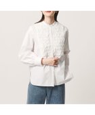【ユナイテッドアローズ/UNITED ARROWS】のサテン エンブロイダリーフラワー シャツ ブラウス 大人の最旬トレンドファッション＆コーディネート founy(ファウニー) ファッション Fashion レディースファッション Fashion for Women トップス・カットソー Cut & Sew Tops シャツ・ブラウス・オフィスカジュアル Elegant Blouses & Button-Ups おすすめ Recommended / Our Picks インナー Innerwear オーガンジー Organza Fabric サテン Satin, Glossy Fabric ジャケット Jacket, Outerwear ドレープ Drape, Draping Fabric バイアス Bias, Diagonal Cut ヨーク Yoke, Yoke Design ワイド Wide, Wide Fit thumbnail WHITE|ID: prp329100004967660 ipo3291000000037260461