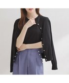 【クチュール ブローチ/Couture Brooch】の【アンサンブル可・UVカット・アンチピリング】ポイント透かしビジュー釦カーディガン ブラック|ID: prp329100004967675 ipo3291000000037260530