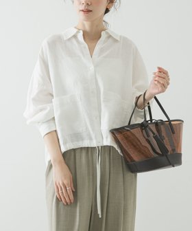 【アーバンリサーチ/URBAN RESEARCH】のラミーレーヨンワイドショートシャツ 大人の最旬トレンドファッション＆コーディネート founy(ファウニー) ファッション Fashion レディースファッション Fashion for Women トップス・カットソー Cut & Sew Tops シャツ・ブラウス・オフィスカジュアル Elegant Blouses & Button-Ups コンパクト Compact, Small Size シンプル Simple, Minimal ダブル Double, Double-Breasted ドローコード Drawcord, Drawstring Cord バランス Balance, Style Balance フロント Front, Front Design ポケット Pocket, Pocket Detail S/S・春夏 SS, Spring/Summer, Warm Season 夏 Summer 2026年 2026 2026春夏・S/S Spring/Summer 2026 SS26 |ID:prp329100004967704