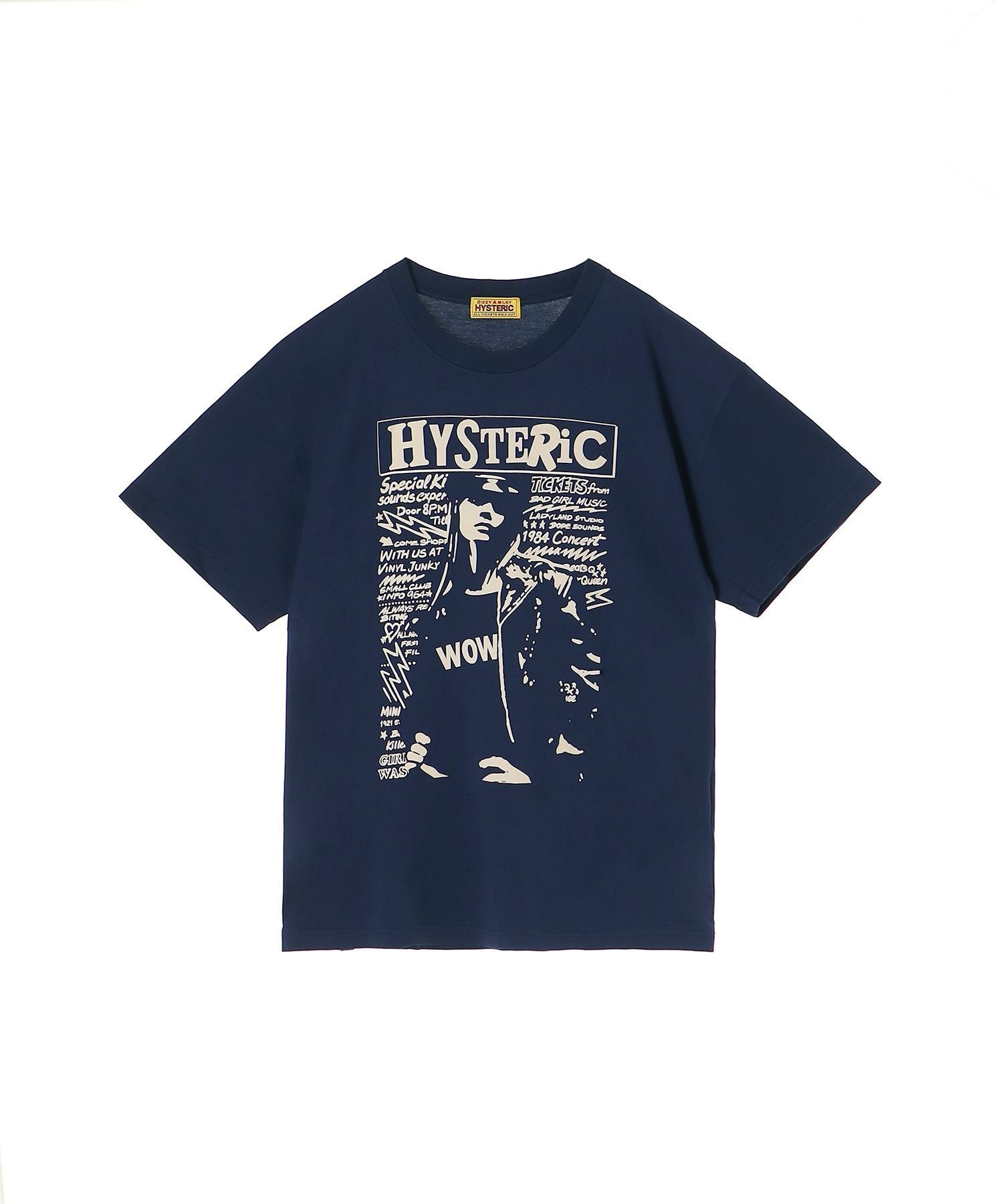 【ヒステリックグラマー/HYSTERIC GLAMOUR】のWOW GIRL オーバーサイズTシャツ インテリア・キッズ・メンズ・レディースファッション・服の通販 founy(ファウニー) 　ファッション　Fashion　レディースファッション　Fashion for Women　トップス・カットソー　Cut & Sew Tops　シャツ・ブラウス・オフィスカジュアル　Elegant Blouses & Button-Ups　ロングTシャツ・Tシャツ　Longline T-Shirts & Tees　グラフィック　Graphic, Graphic Design　ネイビー|ID: prp329100004967715 ipo3291000000037260687