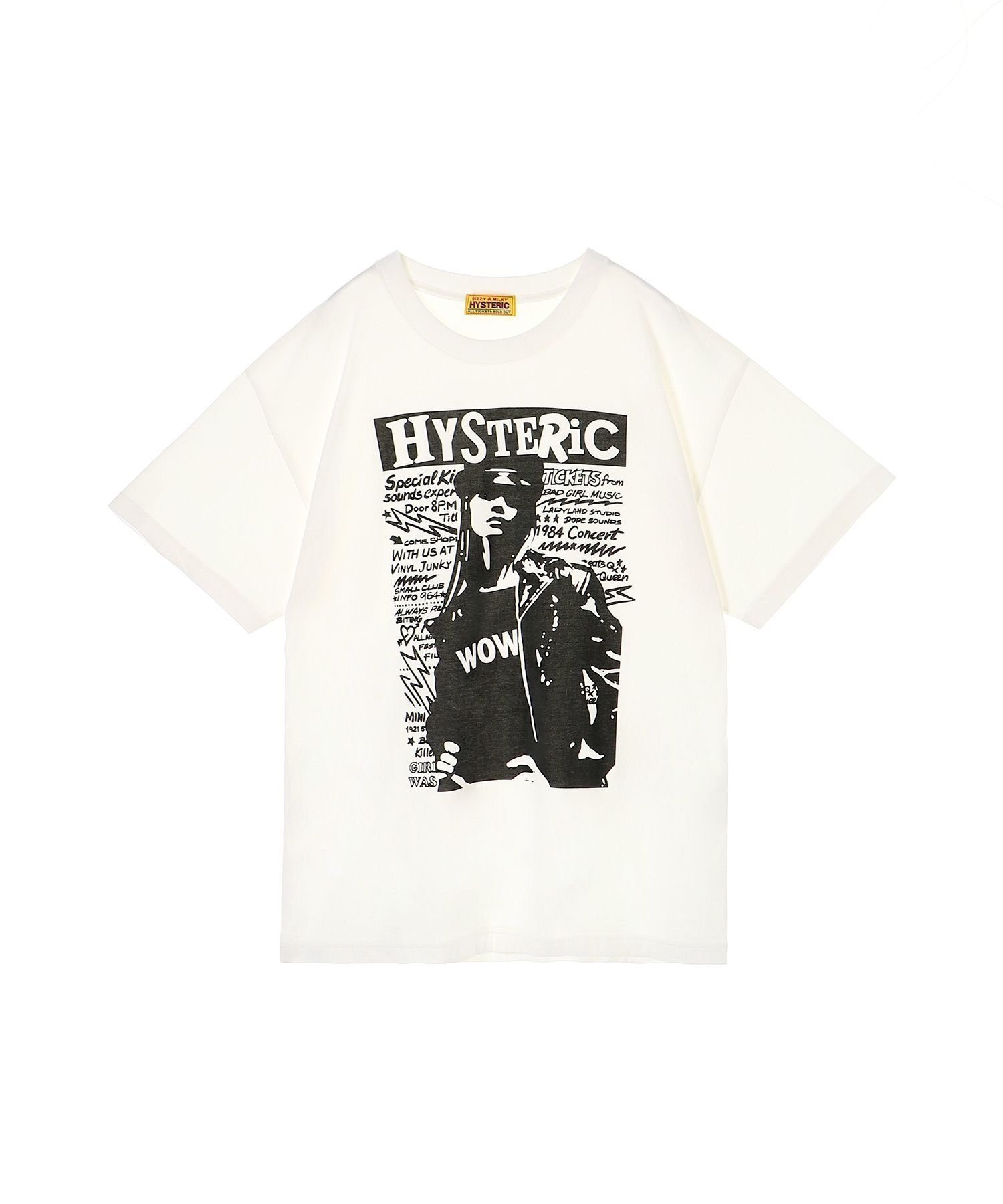 【ヒステリックグラマー/HYSTERIC GLAMOUR】のWOW GIRL オーバーサイズTシャツ インテリア・キッズ・メンズ・レディースファッション・服の通販 founy(ファウニー) 　ファッション　Fashion　レディースファッション　Fashion for Women　トップス・カットソー　Cut & Sew Tops　シャツ・ブラウス・オフィスカジュアル　Elegant Blouses & Button-Ups　ロングTシャツ・Tシャツ　Longline T-Shirts & Tees　グラフィック　Graphic, Graphic Design　白|ID: prp329100004967715 ipo3291000000037260689