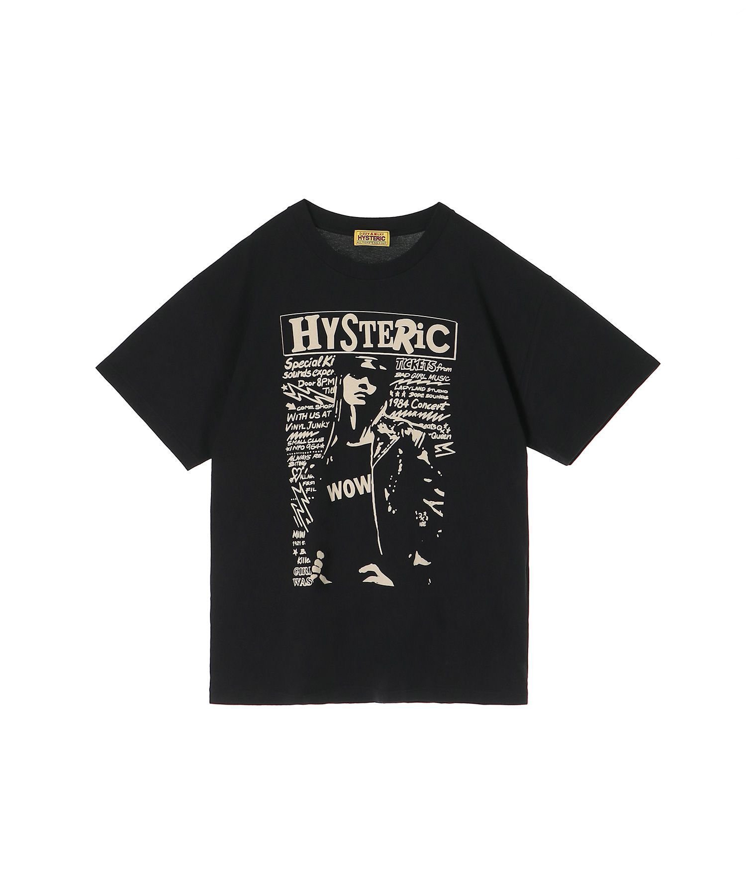 【ヒステリックグラマー/HYSTERIC GLAMOUR】のWOW GIRL オーバーサイズTシャツ インテリア・キッズ・メンズ・レディースファッション・服の通販 founy(ファウニー) 　ファッション　Fashion　レディースファッション　Fashion for Women　トップス・カットソー　Cut & Sew Tops　シャツ・ブラウス・オフィスカジュアル　Elegant Blouses & Button-Ups　ロングTシャツ・Tシャツ　Longline T-Shirts & Tees　グラフィック　Graphic, Graphic Design　ブラック|ID: prp329100004967715 ipo3291000000037260693