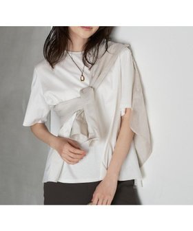 【アンタイトル/UNTITLED】の【洗える/Tシャツ】異素材ドッキングプルオーバー 大人の最旬トレンドファッション＆コーディネート founy(ファウニー) ファッション Fashion レディースファッション Fashion for Women トップス・カットソー Cut & Sew Tops シャツ・ブラウス・オフィスカジュアル Elegant Blouses & Button-Ups ロングTシャツ・Tシャツ Longline T-Shirts & Tees カジュアルプルオーバー・ニットトップス Pullovers & Knit Tops / Casual Pullovers アメリカン American Style 洗える Machine Washable 軽量 Lightweight, Ultra Light シルケット Silket, Silky Cotton ストレート Straight, Straight Cut スマート Smart, Elegant テーパード Tapered, Tapered Pants ドッキング Docking, Mixed Material フレア Flare, Flared ボトム Bottoms, Lower Wear おすすめ Recommended / Our Picks |ID:prp329100004967718