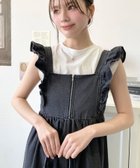 【モーメントプラス/moment+ / MEN】のライトオンスデニムフロントジップショルダーフリルティアードワンピース ブラック|ID: prp329100004971073 ipo3291000000037355819