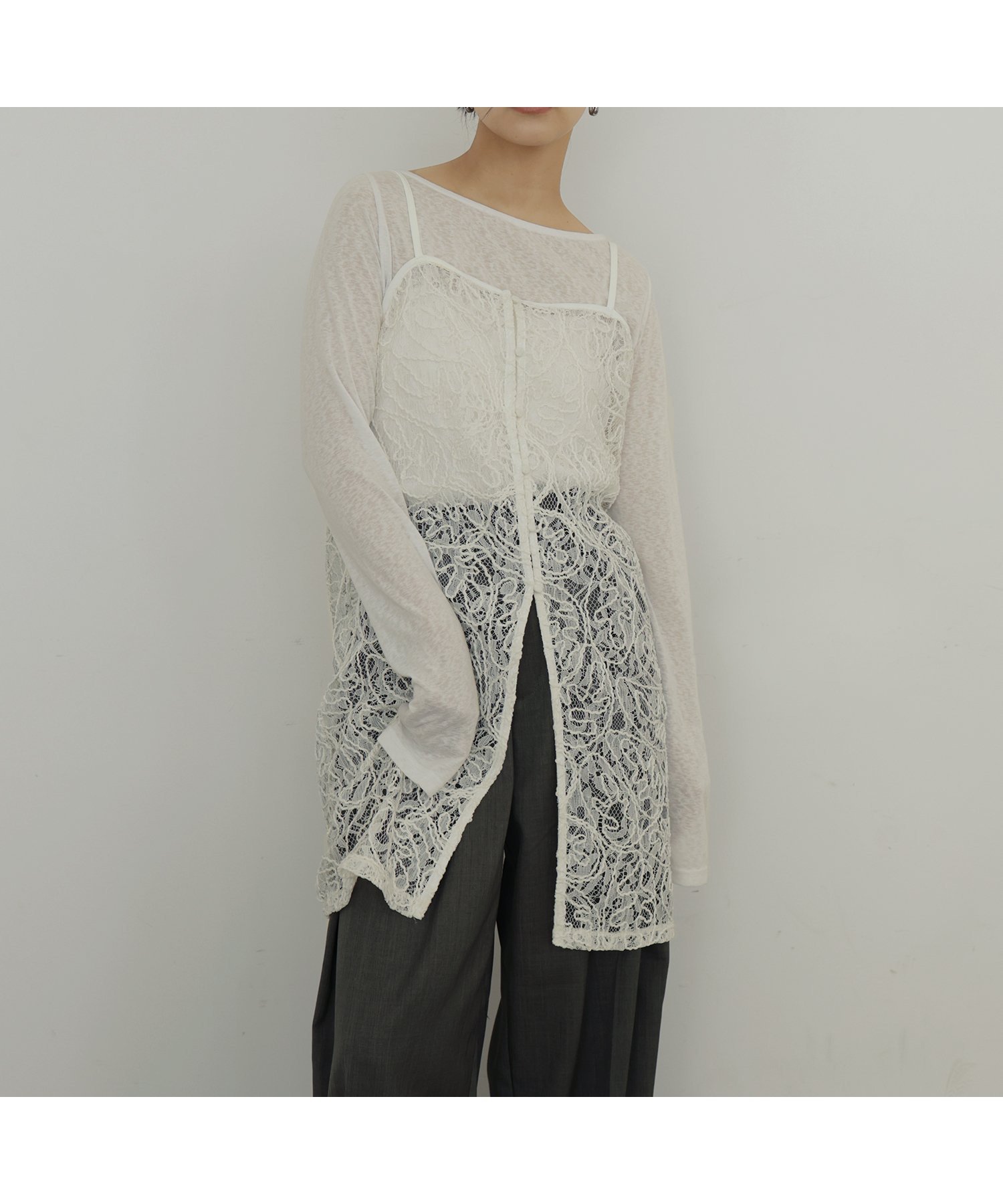 【ヘラム/hellam】のジャガードレースキャミワンピース インテリア・キッズ・メンズ・レディースファッション・服の通販 founy(ファウニー) 　ファッション　Fashion　レディースファッション　Fashion for Women　ワンピース　Dresses　キャミソールワンピース　Camisole Dresses　キャミワンピース　Cami Dress, Slip Dress　アイボリー|ID: prp329100004971108 ipo3291000000037279111