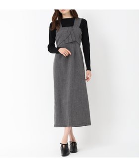 【ミッシュマッシュ/MISCH MASCH】のリボン風ジャンスカニットドッキングワンピ/MM517402 大人の最旬トレンドファッション＆コーディネート founy(ファウニー) ファッション Fashion レディースファッション Fashion for Women ワンピース Dresses シンプル Simple, Minimal ドッキング Docking, Mixed Material リブニット Rib Knit, Ribbed Knit リボン Ribbon, Bow |ID:prp329100004971197