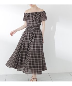 【プロポーション ボディドレッシング/PROPORTION BODY DRESSING】のシアーチェックオフショルワンピース26SS 大人の最旬トレンドファッション＆コーディネート founy(ファウニー) ファッション Fashion レディースファッション Fashion for Women ワンピース Dresses 2026年 2026 2026春夏・S/S Spring/Summer 2026 SS26 リボン Ribbon, Bow |ID:prp329100004971342