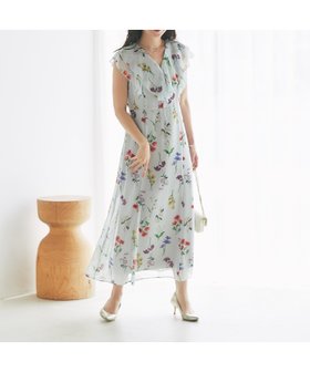 【ラブティックボンボン/La boutique BonBon】のボタニカルプリントラッフルワンピース 大人の最旬トレンドファッション＆コーディネート founy(ファウニー) ファッション Fashion レディースファッション Fashion for Women ワンピース Dresses 春 Spring カラフル Colorful Design サンダル Sandals, Summer Shoes シューズ Shoes, Footwear スニーカー Sneakers, Trainers ダウン Down, Puffer フラット Flat, Flat Shoes ボタニカル Botanical, Floral Pattern ポケット Pocket, Pocket Detail ラッフル Ruffle, Frill レース Lace, Lace Fabric おすすめ Recommended / Our Picks 夏 Summer エレガント 上品 Elegant |ID:prp329100004971375