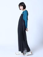 【ラシュッド/LASUD】のシアーレイヤードワイドペイズリー柄ジャンパースカート ブラック|ID: prp329100004971401 ipo3291000000037280960