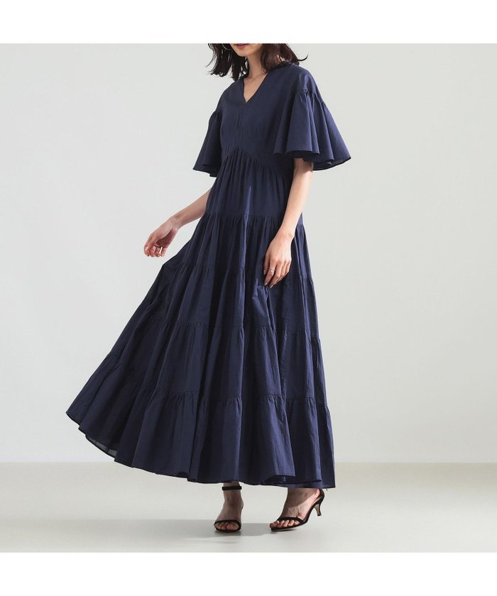 【デミルクス ビームス/Demi-Luxe BEAMS】のMARIHA / 春の夢のワンピース ソリッド インテリア・キッズ・メンズ・レディースファッション・服の通販 founy(ファウニー) https://founy.com/ ファッション Fashion レディースファッション Fashion for Women ワンピース Dresses インド Indian Textile 春 Spring スリーブ Sleeve, Long Sleeve / Short Sleeve ティアードスカート Tiered Skirt, Flounced Skirt ドレス Dress, One-Piece ネップ Nepp, Slub Yarn フレア Flare, Flared プリント Print, Printed Pattern 別注 Limited Edition, Custom Order |ID: prp329100004971416 ipo3291000000037281025