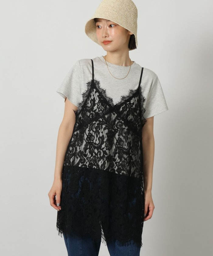 【ラコレ/LAKOLE】のレースキャミミニワンピース インテリア・キッズ・メンズ・レディースファッション・服の通販 founy(ファウニー) https://founy.com/ ファッション Fashion レディースファッション Fashion for Women ワンピース Dresses インナー Innerwear キャミソール Camisole, Spaghetti Strap Top シンプル Simple, Minimal デニム Denim, Jeans Material フェミニン Feminine, Girly レース Lace, Lace Fabric ヴィンテージ Vintage Style |ID: prp329100004971491 ipo3291000000037281394