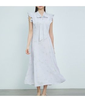 【セゾンドパピヨン/SAISON DE PAPILLON】のボウタイ付きロングワンピース 大人の最旬トレンドファッション＆コーディネート founy(ファウニー) ファッション Fashion レディースファッション Fashion for Women ワンピース Dresses スリーブ Sleeve, Long Sleeve / Short Sleeve フリル Frill, Ruffle フレア Flare, Flared フロント Front, Front Design リボン Ribbon, Bow ロング Long, Long-Length |ID:prp329100004971562