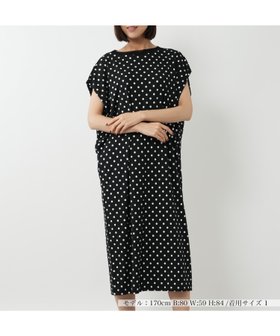 【ネミカ/NEMIKA】のドット柄サックワンピース【PUPULA】 大人の最旬トレンドファッション＆コーディネート founy(ファウニー) ファッション Fashion レディースファッション Fashion for Women ワンピース Dresses アクセサリー Fashion Accessories サンダル Sandals, Summer Shoes ストレッチ Stretch, Stretchy Fabric スニーカー Sneakers, Trainers ドット Polka Dot, Dot Pattern ポケット Pocket, Pocket Detail リラックス Relax, Relaxed Fit |ID:prp329100004971631