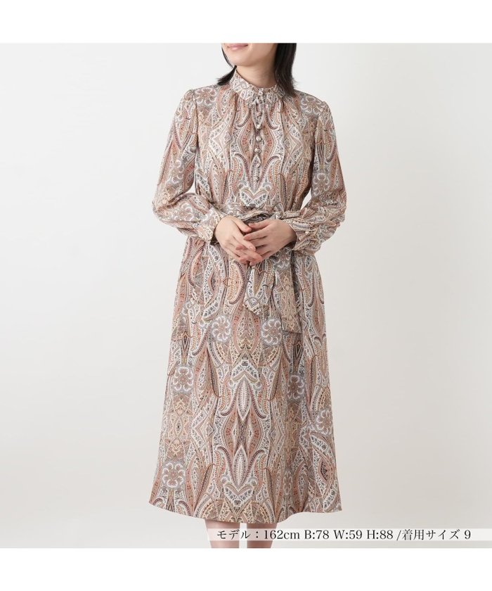 【レリアン/LEILIAN】のペイズリー柄リボンワンピース【ROCHAS Premiere】【ERICA】 インテリア・キッズ・メンズ・レディースファッション・服の通販 founy(ファウニー) https://founy.com/ ファッション Fashion レディースファッション Fashion for Women ワンピース Dresses アンダー Underwear Essentials ウォッシャブル Machine Washable ギャザー Gathered, Ruffled クラシカル Classical, Vintage-Inspired フレア Flare, Flared ペイズリー Paisley, Ethnic Pattern ポケット Pocket, Pocket Detail リボン Ribbon, Bow 夏 Summer エレガント 上品 Elegant |ID: prp329100004971769 ipo3291000000037282552