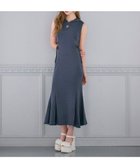 【ロイヤルパーティー/ROYAL PARTY】のラメ裏毛ラインストーンロゴカットアウトフーディーワンピース 大人の最旬トレンドファッション＆コーディネート founy(ファウニー) ファッション Fashion レディースファッション Fashion for Women ワンピース Dresses プリント Print, Printed Pattern マーメイド Mermaid, Fishtail Silhouette エレガント 上品 Elegant thumbnail ネイビー系|ID: prp329100004971986 ipo3291000000037283416