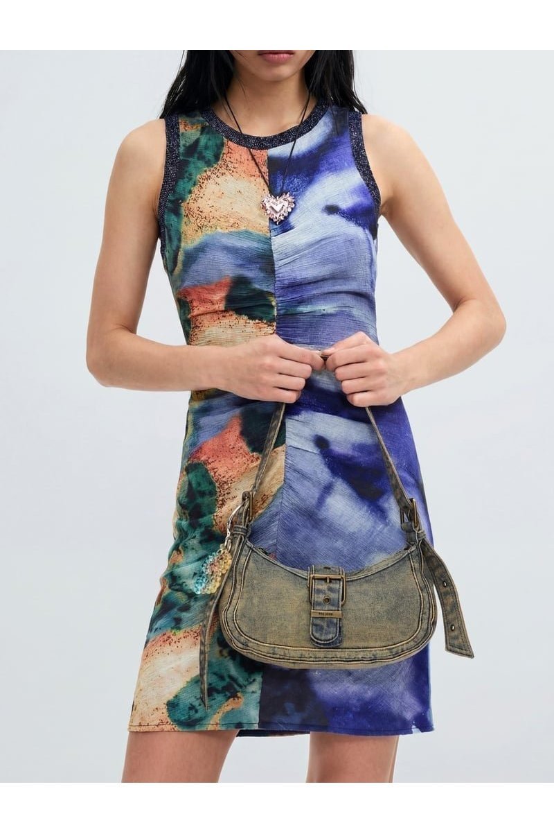【デシグアル/Desigual】のドレス インテリア・キッズ・メンズ・レディースファッション・服の通販 founy(ファウニー) 　ファッション　Fashion　レディースファッション　Fashion for Women　ワンピース　Dresses　フォーマル・パーティードレス・結婚式用ドレス　Elegant & Casual Dresses　カラフル　Colorful Design　シューズ　Shoes, Footwear　デニム　Denim, Jeans Material　ドレス　Dress, One-Piece　パターン　Pattern, Design Print　パッチワーク　Patchwork, Mixed Fabric　プリント　Print, Printed Pattern　メンズ　Men's, Menswear　ブルー/5050|ID: prp329100004972091 ipo3291000000037283888