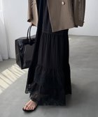 【ドゥドゥ/DouDou】のレース切替キャミワンピース 大人の最旬トレンドファッション＆コーディネート founy(ファウニー) ファッション Fashion レディースファッション Fashion for Women ワンピース Dresses キャミソールワンピース Camisole Dresses キャミワンピース Cami Dress, Slip Dress ギャザー Gathered, Ruffled 切替 Switching, Contrast Panel スマート Smart, Elegant レース Lace, Lace Fabric ロング Long, Long-Length S/S・春夏 SS, Spring/Summer, Warm Season 再入荷 Restock / Back in Stock 夏 Summer 2026年 2026 2026春夏・S/S Spring/Summer 2026 SS26 thumbnail ブラック|ID: prp329100004972144 ipo3291000000037284105