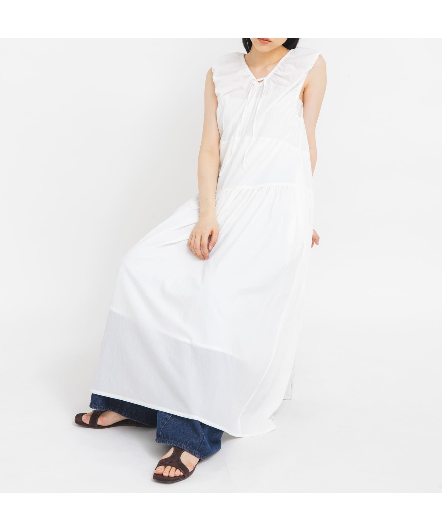 【ケービーエフ/KBF / URBAN RESEARCH】の2WAYローギャザーワンピース インテリア・キッズ・メンズ・レディースファッション・服の通販 founy(ファウニー) 　ファッション　Fashion　レディースファッション　Fashion for Women　ワンピース　Dresses　2026年　2026　2026春夏・S/S　Spring/Summer 2026 SS26　スリーブ　Sleeve, Long Sleeve / Short Sleeve　フレンチ　French, French Style　ロング　Long, Long-Length　夏　Summer　S/S・春夏　SS, Spring/Summer, Warm Season　オフホワイト|ID: prp329100004972243 ipo3291000000037284633