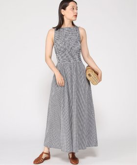 【ギャップ/GAP】のスモッキングギャザー ボートネック マキシワンピース 大人の最旬トレンドファッション＆コーディネート founy(ファウニー) ファッション Fashion レディースファッション Fashion for Women ワンピース Dresses マキシ丈ワンピース・ロングドレス Maxi Dresses / Long One-Pieces サンダル Sandals, Summer Shoes ドレス Dress, One-Piece ノースリーブ Sleeveless, No-Sleeve マキシ Maxi, Full Length |ID:prp329100004972477