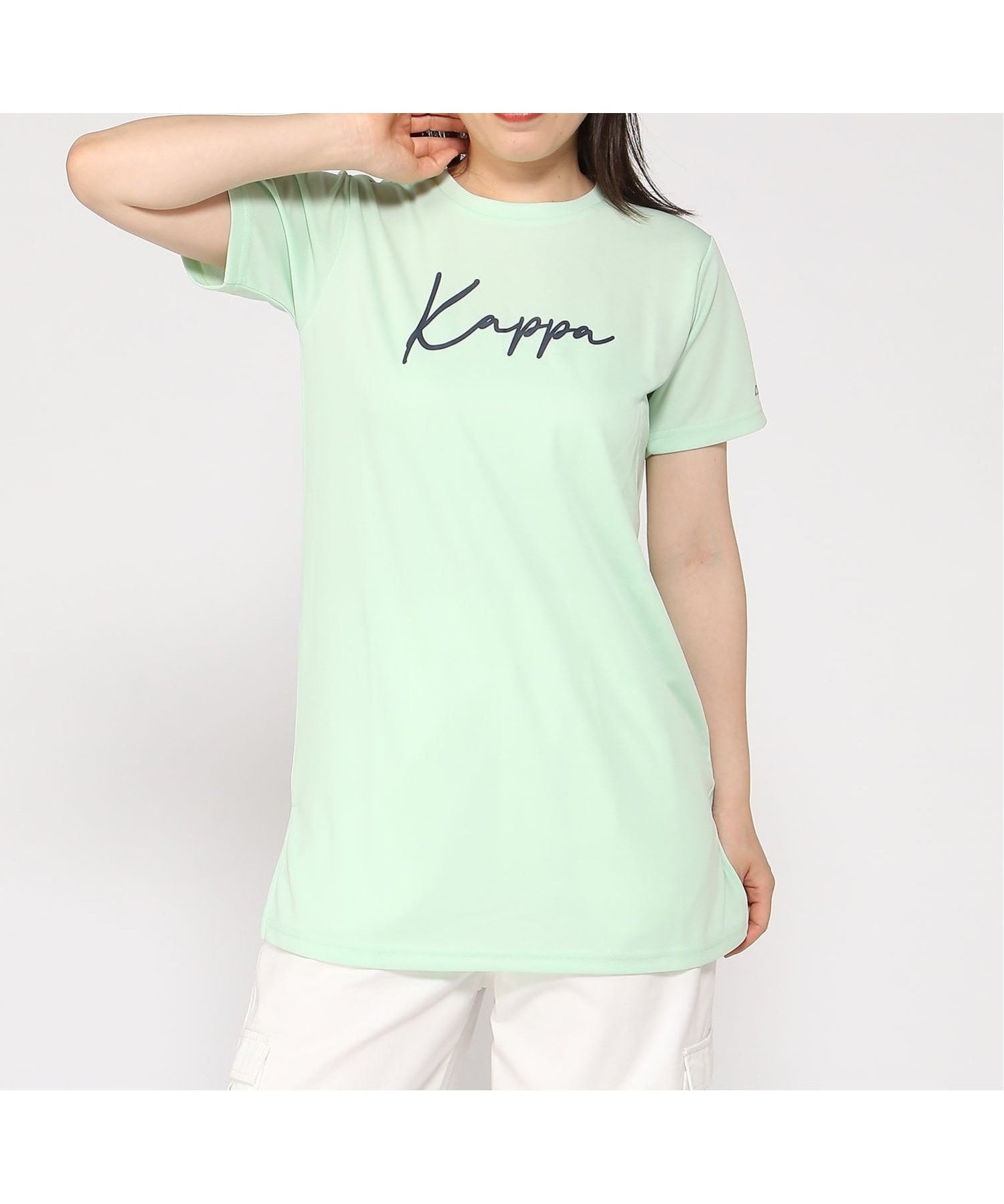 【ニッキー/nikki】のKappa/グラフィック半袖チュニック インテリア・キッズ・メンズ・レディースファッション・服の通販 founy(ファウニー) 　ファッション　Fashion　レディースファッション　Fashion for Women　トップス・カットソー　Cut & Sew Tops　グラフィック　Graphic, Graphic Design　ショート　Short, Short Length　スタイリッシュ　Stylish, Fashionable　スリーブ　Sleeve, Long Sleeve / Short Sleeve　チュニック　Tunic, Long Top　フロント　Front, Front Design　プリント　Print, Printed Pattern　半袖　Short Sleeve, Half Sleeve　MNT|ID: prp329100004972503 ipo3291000000037285845