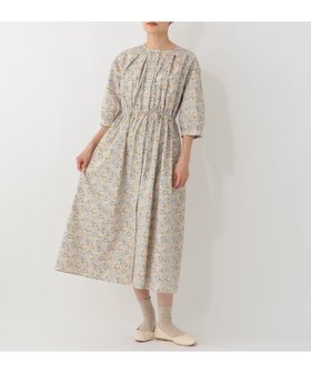 【アフタヌーンティー リビング/Afternoon Tea LIVING】のタックワンピース/リバティプリント 大人の最旬トレンドファッション＆コーディネート founy(ファウニー) ファッション Fashion レディースファッション Fashion for Women ワンピース Dresses ギャザー Gathered, Ruffled フロント Front, Front Design ポケット Pocket, Pocket Detail メタル Metal, Metal Parts リボン Ribbon, Bow エレガント 上品 Elegant |ID:prp329100004972654