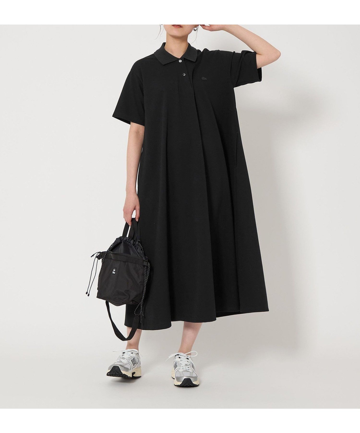 【ユナイテッドアローズ/UNITED ARROWS】の【別注】 LACOSTE ショートスリーブ ワンピース インテリア・キッズ・メンズ・レディースファッション・服の通販 founy(ファウニー) 　ファッション　Fashion　レディースファッション　Fashion for Women　ワンピース　Dresses　春　Spring　キャップ　Cap, Baseball Cap　ショート　Short, Short Length　スニーカー　Sneakers, Trainers　スリーブ　Sleeve, Long Sleeve / Short Sleeve　時計　Watch, Wristwatch　フランス　France, French　ポロシャツ　Polo Shirt, Collared Tee　別注　Limited Edition, Custom Order　リラックス　Relax, Relaxed Fit　アウトレット　Outlet / Clearance　おすすめ　Recommended / Our Picks　夏　Summer　BLACK|ID: prp329100004972796 ipo3291000000037287081