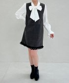 【ミッシュマッシュ/MISCH MASCH】の裾レースVネックミニジャンパースカート GREY|ID: prp329100004973043 ipo3291000000037288316