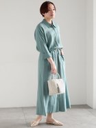 【テチチ/Te chichi】のレーヨンリネン共ベルトシャツワンピース 大人の最旬トレンドファッション＆コーディネート founy(ファウニー) ファッション Fashion レディースファッション Fashion for Women ワンピース Dresses シャツワンピース / 1枚で着映えコーデ Shirt Dresses ベルト&ウエストマーク Belts & Waist Accessories ドレープ Drape, Draping Fabric フロント Front, Front Design リネン Linen, Linen Fabric エレガント 上品 Elegant ビジネス 仕事 通勤 Business / Work / Commuting thumbnail グリーン|ID: prp329100004973047 ipo3291000000037288331