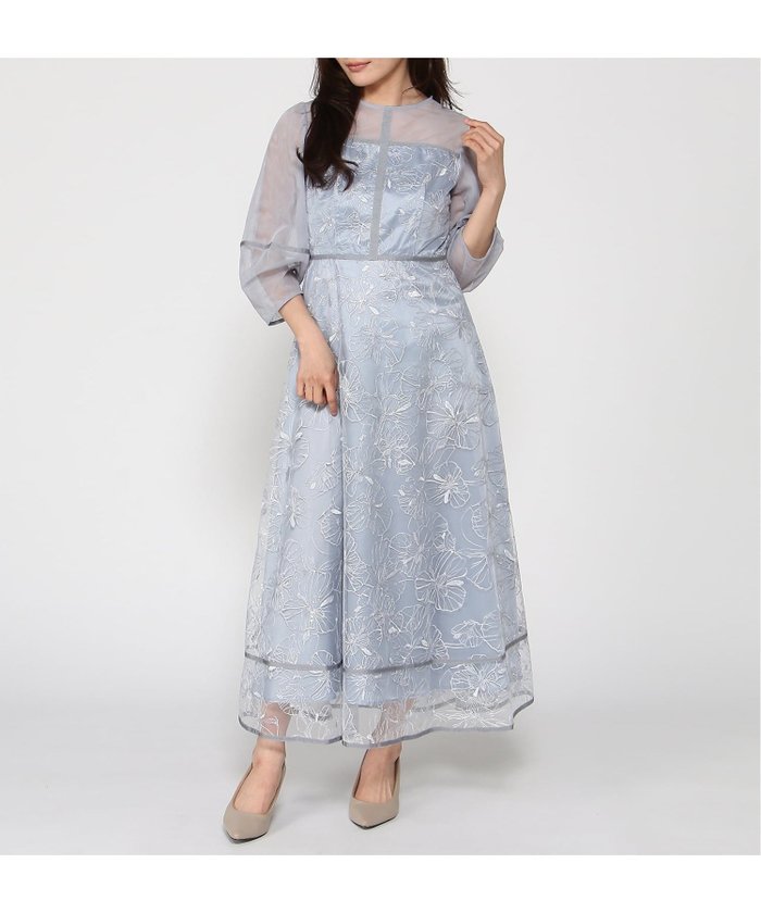 【オリ バイシュオリ/Ori by Chouori】のOri by chouori/刺繍レースフレアロングドレス インテリア・キッズ・メンズ・レディースファッション・服の通販 founy(ファウニー) https://founy.com/ ファッション Fashion レディースファッション Fashion for Women ワンピース Dresses フォーマル・パーティードレス・結婚式用ドレス Elegant & Casual Dresses クラシカル Classical, Vintage-Inspired シアー Sheer, See-Through スパンコール Sequins, Sequin Embellishment トリミング Trimming, Decorative Edge リュクス Luxury, Elegant, High-End, Chic エレガント 上品 Elegant |ID: prp329100004973060 ipo3291000000037288381