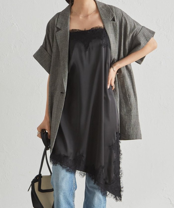 【ラナン/Ranan】のRanan/アシメレースサテンチュニック インテリア・キッズ・メンズ・レディースファッション・服の通販 founy(ファウニー) https://founy.com/ ファッション Fashion レディースファッション Fashion for Women トップス・カットソー Cut & Sew Tops アシンメトリー Asymmetrical Style インナー Innerwear カットソー Cut and Sewn Top キャミ Camisole, Cami Top コンパクト Compact, Small Size サテン Satin, Glossy Fabric ジャケット Jacket, Outerwear スラックス Slacks, Dress Pants とろみ Fluid, Flowy Fabric タンク Tank Top, Sleeveless Top チュニック Tunic, Long Top トレンド Trend, Trending Now ポケット Pocket, Pocket Detail ラップ Wrap, Wrap Design レース Lace, Lace Fabric おすすめ Recommended / Our Picks エレガント 上品 Elegant |ID: prp329100004973065 ipo3291000000037288405