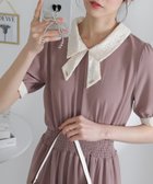 【その他のブランド/Other】のレースリボン襟 ゴールドプレート付 半袖 ワンピース 大人の最旬トレンドファッション＆コーディネート founy(ファウニー) ファッション Fashion レディースファッション Fashion for Women ワンピース Dresses 春 Spring ガーリー Girly, Feminine Style クラシカル Classical, Vintage-Inspired シャーリング Shirring, Ruched シューズ Shoes, Footwear スリーブ Sleeve, Long Sleeve / Short Sleeve とろみ Fluid, Flowy Fabric パーティ Party, Party Style フェミニン Feminine, Girly フレア Flare, Flared プレート Plate, Dish 半袖 Short Sleeve, Half Sleeve リボン Ribbon, Bow レース Lace, Lace Fabric ロング Long, Long-Length おすすめ Recommended / Our Picks 夏 Summer エレガント 上品 Elegant thumbnail ピンク|ID: prp329100004973102 ipo3291000000037288581