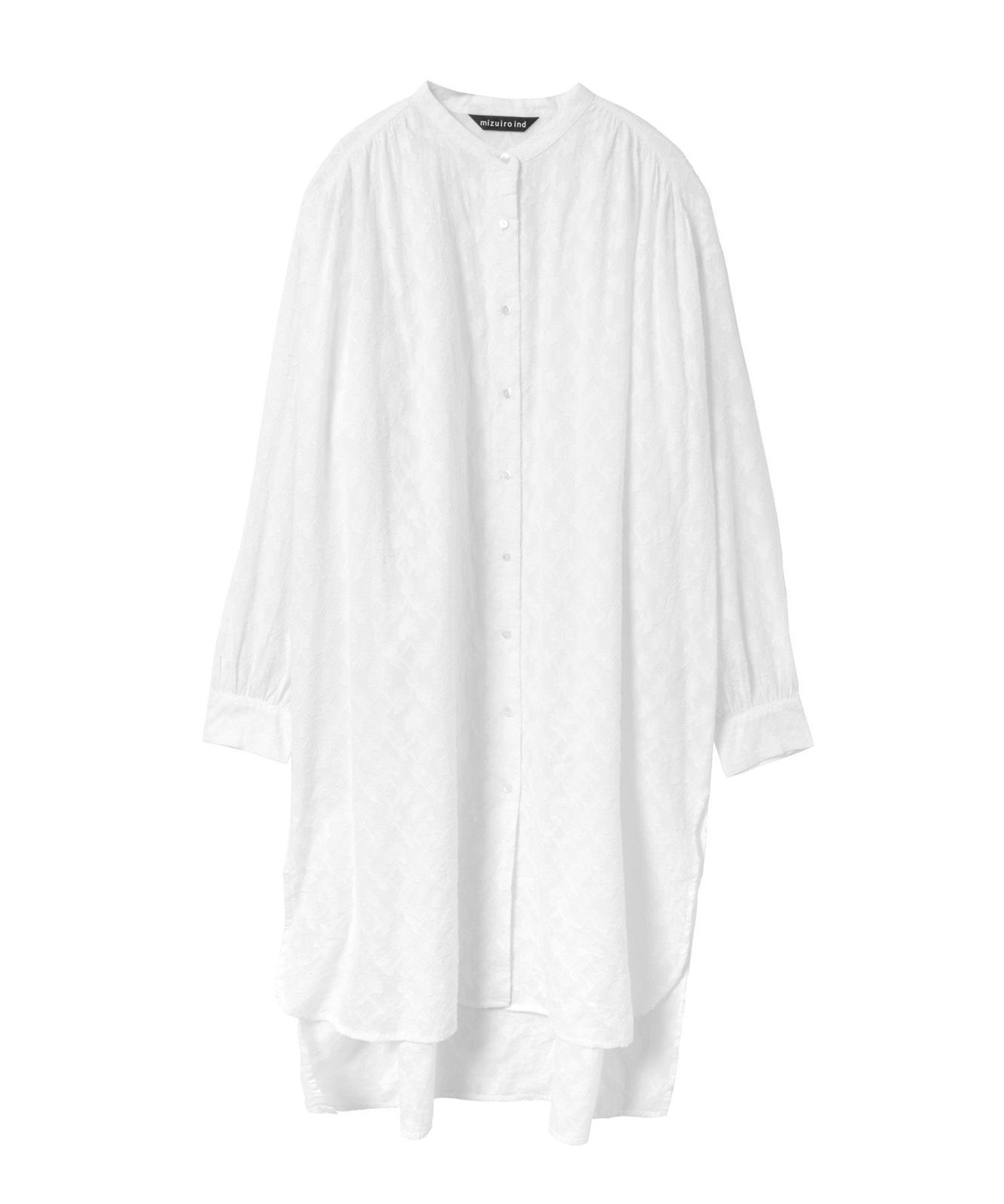 【マーコート/MARcourt】のmizuiro ind ジャカードギャザーショルダーワンピース インテリア・キッズ・メンズ・レディースファッション・服の通販 founy(ファウニー) 　ファッション　Fashion　レディースファッション　Fashion for Women　ワンピース　Dresses　インド　Indian Textile　ジャカード／ジャガード　Jacquard, Woven Pattern　ポケット　Pocket, Pocket Detail　ミックス　Mix, Mixed Style　長袖　Long Sleeve, Full Sleeve　オフホワイト|ID: prp329100004973119 ipo3291000000037288650