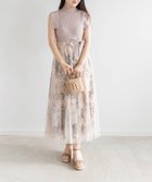 【ランダ/RANDA】のニットドッキングチュールレイヤードワンピース 大人の最旬トレンドファッション＆コーディネート founy(ファウニー) ファッション Fashion レディースファッション Fashion for Women ワンピース Dresses ジャケット Jacket, Outerwear チュール Tulip, Tulip Motif プリント Print, Printed Pattern エレガント 上品 Elegant 人気 Popular, Best Seller thumbnail PINK|ID: prp329100004973159 ipo3291000000037288915