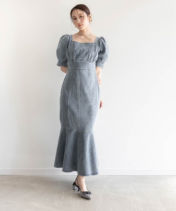 【ランダ/RANDA】のデニムマーメイドワンピース インテリア・キッズ・メンズ・レディースファッション・服の通販 founy(ファウニー) https://founy.com/ ファッション Fashion レディースファッション Fashion for Women ワンピース Dresses シューズ Shoes, Footwear ストレッチ Stretch, Stretchy Fabric スリーブ Sleeve, Long Sleeve / Short Sleeve デニム Denim, Jeans Material フィット Fit, Slim Fit |ID: prp329100004973160 ipo3291000000037288923