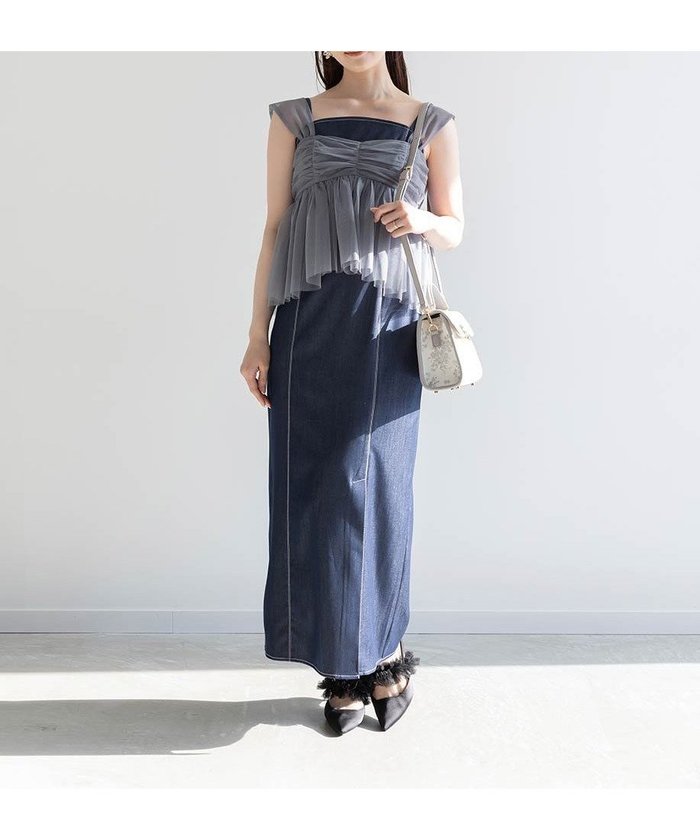 【ランダ/RANDA】のチュールブラウスセットワンピース インテリア・キッズ・メンズ・レディースファッション・服の通販 founy(ファウニー) https://founy.com/ ファッション Fashion レディースファッション Fashion for Women ワンピース Dresses キャミワンピース Cami Dress, Slip Dress シンプル Simple, Minimal ストレート Straight, Straight Cut チュール Tulip, Tulip Motif バランス Balance, Style Balance フィット Fit, Slim Fit ペプラム Peplum, Flared Hem |ID: prp329100004973162 ipo3291000000037288941