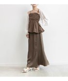 【ランダ/RANDA】のペプラムバルーンビスチェ サテンナロースカートセット BROWN|ID: prp329100004973164 ipo3291000000037288963