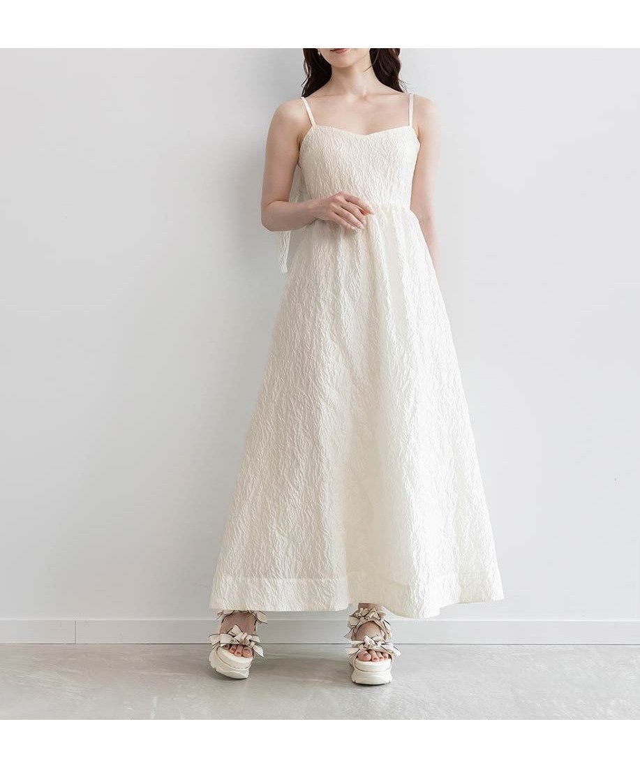 【ランダ/RANDA】のシアージャガードキャミソールワンピース インテリア・キッズ・メンズ・レディースファッション・服の通販 founy(ファウニー) 　ファッション　Fashion　レディースファッション　Fashion for Women　ワンピース　Dresses　おすすめ　Recommended / Our Picks　インナー　Innerwear　タンク　Tank Top, Sleeveless Top　ダウン　Down, Puffer　フェミニン　Feminine, Girly　リボン　Ribbon, Bow　WHITE|ID: prp329100004973166 ipo3291000000037288983