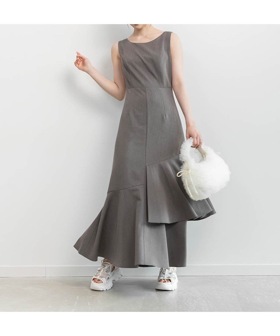 【ランダ/RANDA】のバックオープンティアードワンピース インテリア・キッズ・メンズ・レディースファッション・服の通販 founy(ファウニー) 　ファッション　Fashion　レディースファッション　Fashion for Women　ワンピース　Dresses　おすすめ　Recommended / Our Picks　インナー　Innerwear　クロップド　Cropped, Short Length　シューズ　Shoes, Footwear　フェミニン　Feminine, Girly　マーメイド　Mermaid, Fishtail Silhouette　リゾート　Resort, Vacation Style　GRAY|ID: prp329100004973167 ipo3291000000037288995